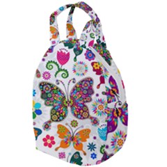 Butterflies Abstract Colorful Floral Flowers Vector Travel Backpack by Pakjumat