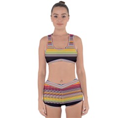 Neopolitan Horizontal Lines Strokes Racerback Boyleg Bikini Set by Pakjumat