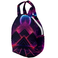 Synthwave City Retrowave Wave Travel Backpack by Pakjumat