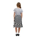 Geomtric Pattern Illusion Shapes Kids  Ruffle Flared Wrap Midi Skirt View4