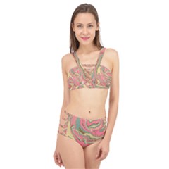 Pattern Glitter Pastel Layer Cage Up Bikini Set by Pakjumat