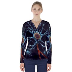 Organism Neon Science V-neck Long Sleeve Top by Pakjumat