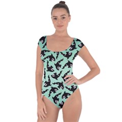 Orca Killer Whale Fish Short Sleeve Leotard  by Pakjumat