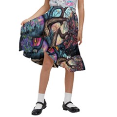 Tree Colourful Kids  Ruffle Flared Wrap Midi Skirt by Pakjumat