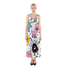 Funny Monster Pattern Sleeveless Maxi Dress by Pakjumat