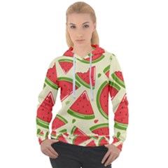 Cute Watermelon Seamless Pattern Women s Overhead Hoodie by Pakjumat