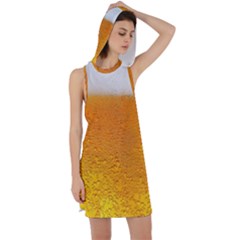 Beer Bubbles Pattern Racer Back Hoodie Dress by Maspions