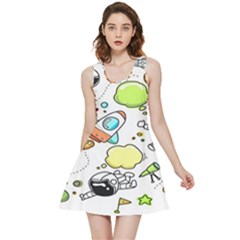 Sketch Cartoon Space Set Inside Out Reversible Sleeveless Dress by Hannah976