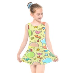 Cute Sketch Child Graphic Funny Kids  Skater Dress Swimsuit by Hannah976