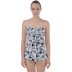 Geometric Triangle Modern Mosaic Babydoll Tankini Set by Hannah976