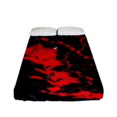 Red Black Fractal Mandelbrot Art Wallpaper Fitted Sheet (full/ Double Size) by Hannah976