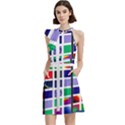 Color Graffiti Pattern Geometric Cocktail Party Halter Sleeveless Dress With Pockets View2