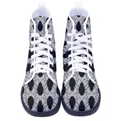 Pattern Beetle Insect Black Grey Men s High-top Canvas Sneakers by Hannah976