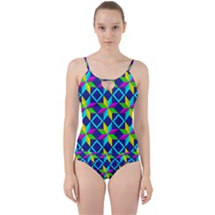 Pattern Star Abstract Background Cut Out Top Tankini Set by Hannah976