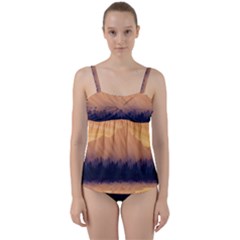 Landscape Nature Mountains Sky Twist Front Tankini Set by Hannah976