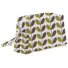 Leaf Plant Pattern Seamless Wristlet Pouch Bag (large) by Hannah976