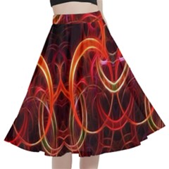 Construction Background Geometric A-line Full Circle Midi Skirt With Pocket by Hannah976