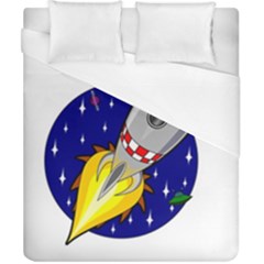 Rocket Ship Launch Vehicle Moon Duvet Cover (california King Size) by Sarkoni