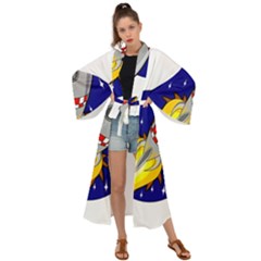 Rocket Ship Launch Vehicle Moon Maxi Kimono by Sarkoni