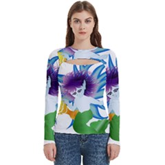 Mermaid Fantasy Undersea Merman Women s Cut Out Long Sleeve T-shirt by Sarkoni