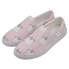 Pattern Pink Cute Sweet Fur Cats Men s Canvas Slip Ons by Sarkoni