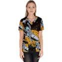 Astronaut Planet Space Science Women s V-Neck Scrub Top View1