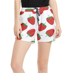 Seamless Pattern Fresh Strawberry Women s Runner Shorts by Sarkoni