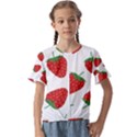 Seamless Pattern Fresh Strawberry Kids  Cuff Sleeve Scrunch Bottom T-Shirt View1