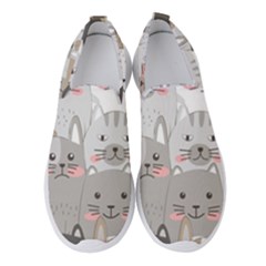 Cute Cats Seamless Pattern Women s Slip On Sneakers by Sarkoni