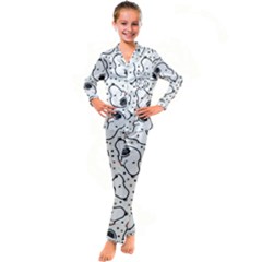 Dog Pattern Kids  Satin Long Sleeve Pajamas Set by Sarkoni