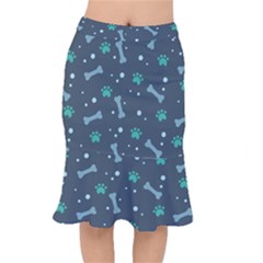 Bons Foot Prints Pattern Background Short Mermaid Skirt by Grandong