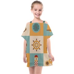 Nautical Elements Collection Kids  One Piece Chiffon Dress by Grandong