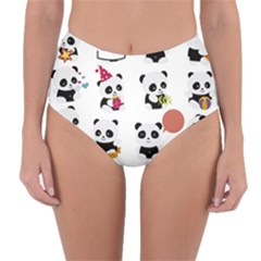 Playing Pandas Cartoons Reversible High-waist Bikini Bottoms by Apen