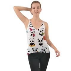 Playing Pandas Cartoons Chiffon Cami by Apen