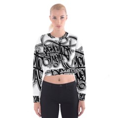 Hip Hop Music Drawing Art Graffiti Cropped Sweatshirt by Sarkoni