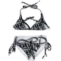 Hip Hop Music Drawing Art Graffiti Kids  Classic Bikini Set by Sarkoni