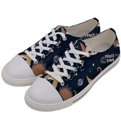 Space Theme Art Pattern Design Wallpaper Women s Low Top Canvas Sneakers by Proyonanggan