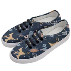 Space Theme Art Pattern Design Wallpaper Women s Classic Low Top Sneakers by Proyonanggan