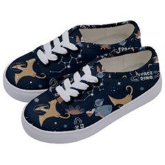 Space Theme Art Pattern Design Wallpaper Kids  Classic Low Top Sneakers by Proyonanggan