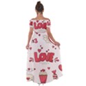 Hand Drawn Valentines Day Element Collection Off Shoulder Open Front Chiffon Dress View2