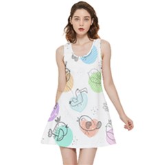 Cartoon Bird Cute Doodle Bird Inside Out Reversible Sleeveless Dress by Bedest