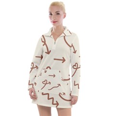 Abstract Arrow Sign Love Aesthetic Women s Long Sleeve Casual Dress by Apen