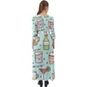 Drinks Cocktails Doodle Coffee Button Up Maxi Dress View2