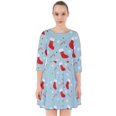 Christmas Pattern Smock Dress by Apen