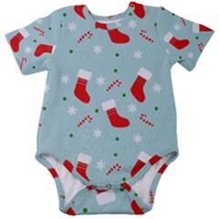 Christmas Pattern Baby Short Sleeve Bodysuit by Apen