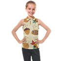 Leaves Foliage Acorns Barrel Kids  Sleeveless Polo T-Shirt View1