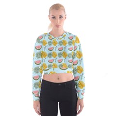 Summer Pattern Texture Vibes Cropped Sweatshirt by Apen