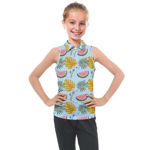 Summer Pattern Texture Vibes Kids  Sleeveless Polo T-shirt by Apen