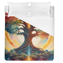 Tree Cosmic Spiritual Meditation Duvet Cover (queen Size) by Apen