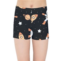 Astronaut Space Rockets Spaceman Kids  Sports Shorts by Ravend